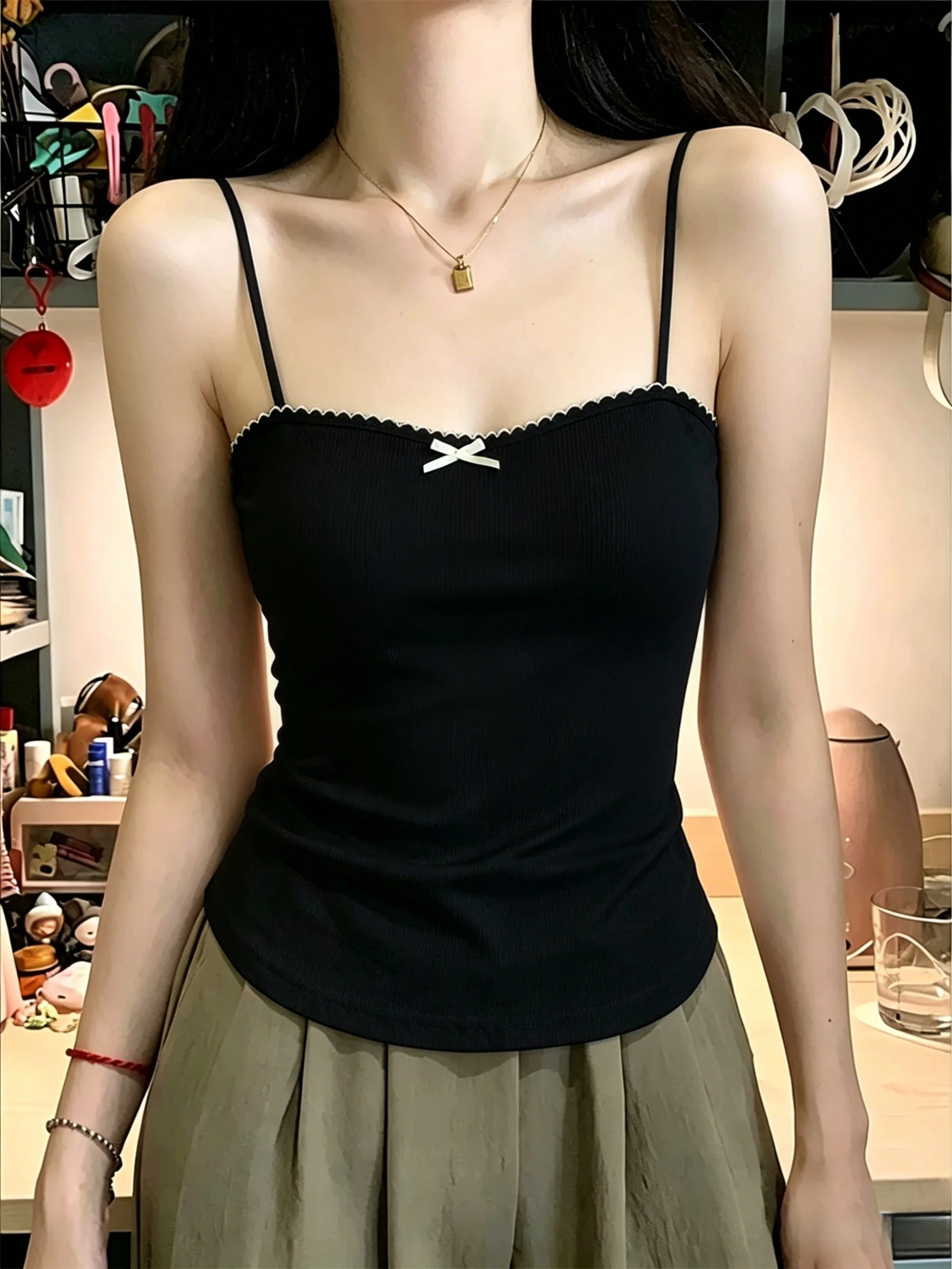 Women's Slim Fit Cotton Tank Top with Chest Pad Summer Outdoor Wear Casual Simple Style Comfortable Breathable Sweatshirt