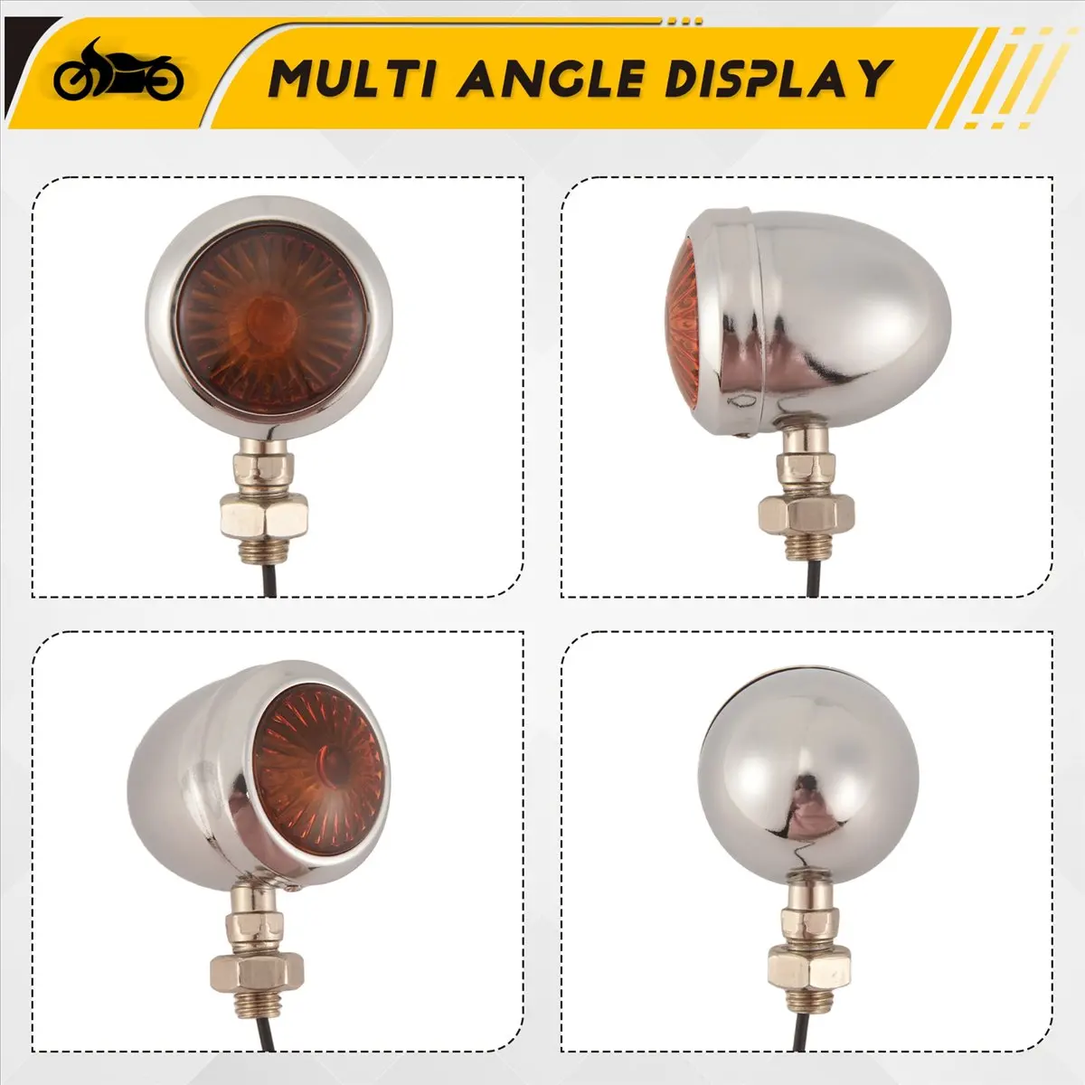 

Надежная-4 шт. хромированная светодиодная лампа указателя поворота мотоцикла для Harley Cafe Racer