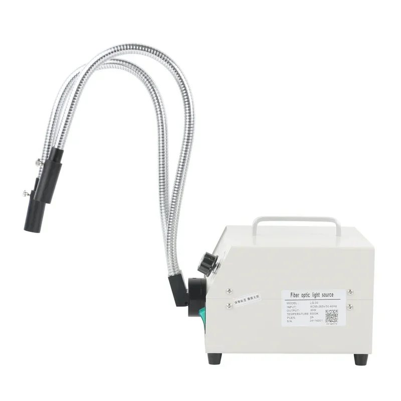 30W LED Fiber Optic Lamp 6000K Dual Gooseneck Adjustable Host Microscope Spotlight Medical Cold Light Source Illuminator