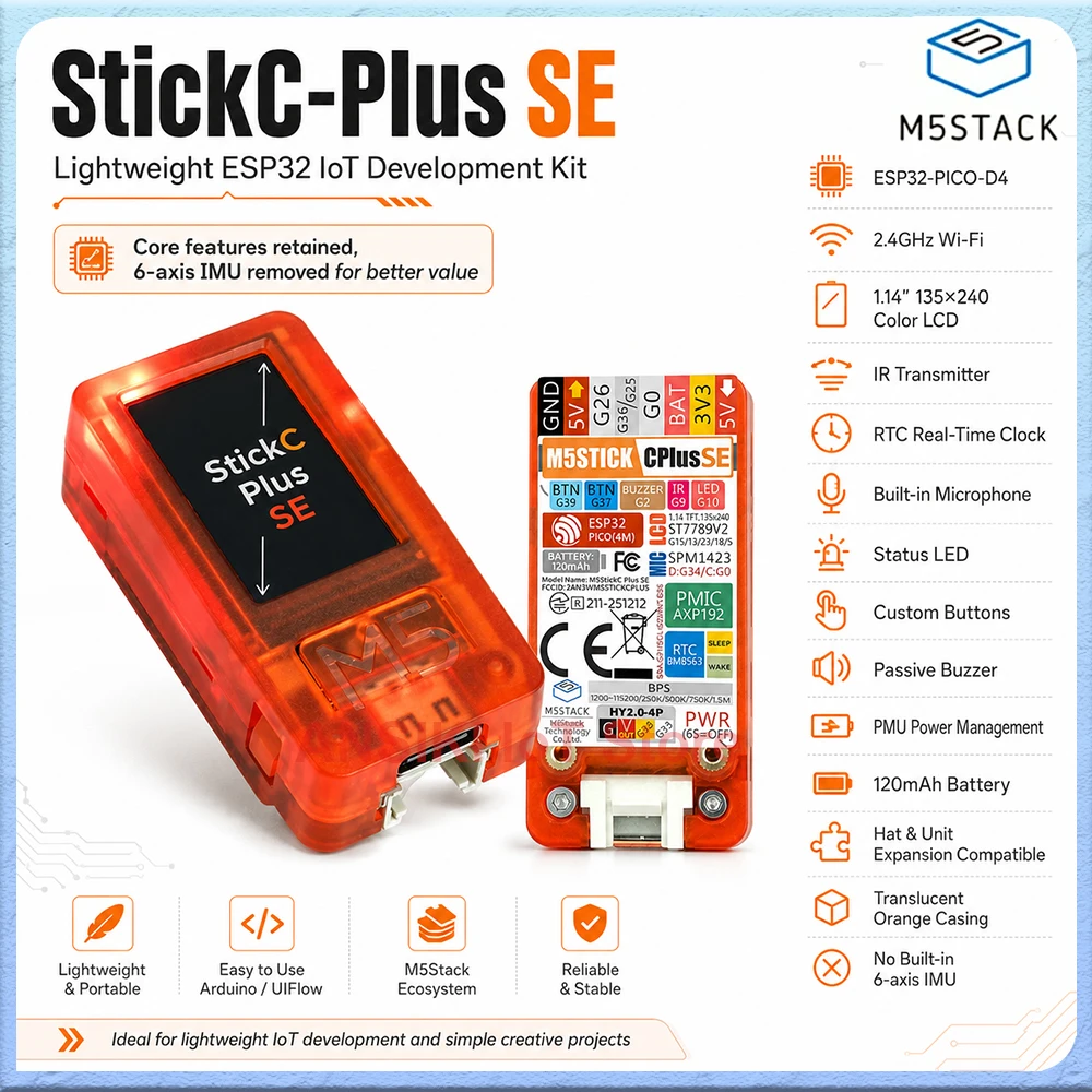 Keys Diy Home Automation Kit With Esp32 - M5Stack StickC-Plus SE ESP32 Geliştirme Kiti