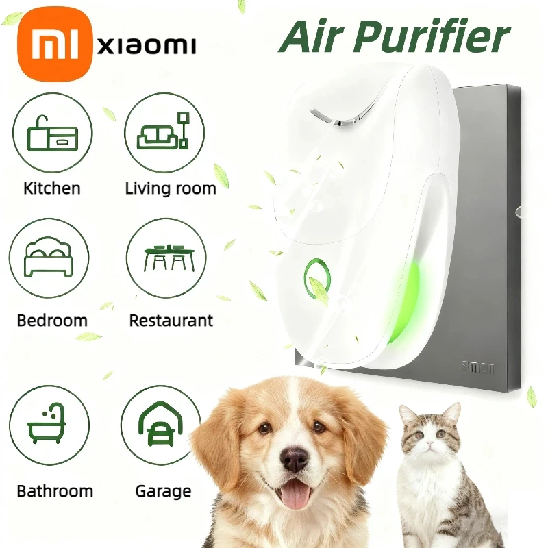 XIAOMI コンパクト USB プラグプレイマイナスイオン空気清浄機インテリジェントで臭い、煙、ホルムアルデヒドを除去し、部屋を浄化します