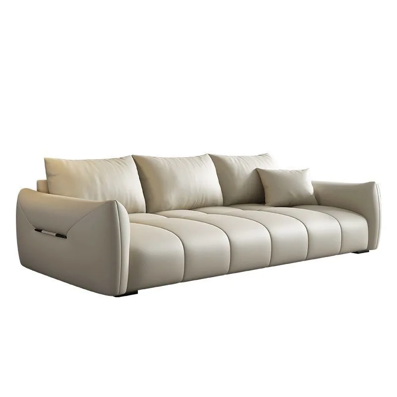 

Cream style, modern simplicity, large and small apartment type, high-grade velvet fabric, apartment homestay, straight-row sofa