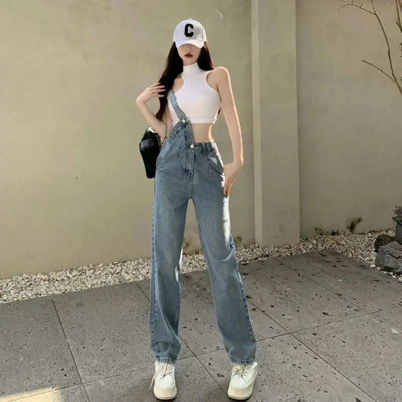 

Elegant Jumpsuits For Woman Clubwear Activeon Beach Legs Rivet Tube Flare Oversize Spaghetti Pockets Printing Letter Plus