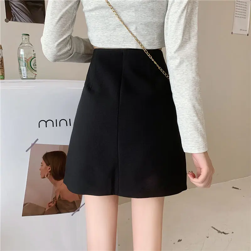 Mini Zipper Skirts Women Irregular High Waist One-piece Streetwear Retro Basic All-match OL Females Summer Chic Ins Vacation