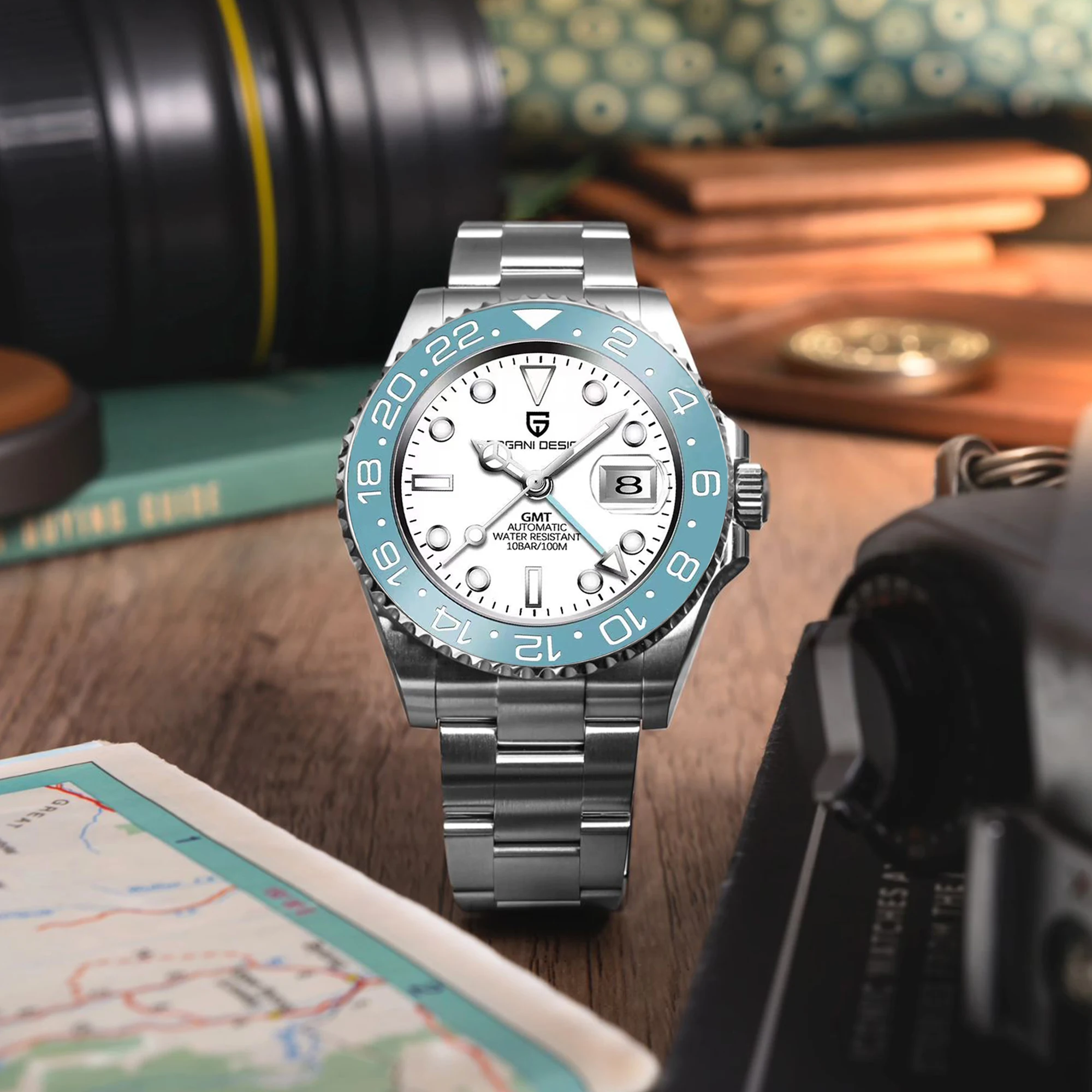 New 2024 PAGANI DESIGN Luxury Men Mechanical Watch 40MM Ceramic Bezel Automatic Watch 10bar Waterproof Sapphire Glass GMT Watch