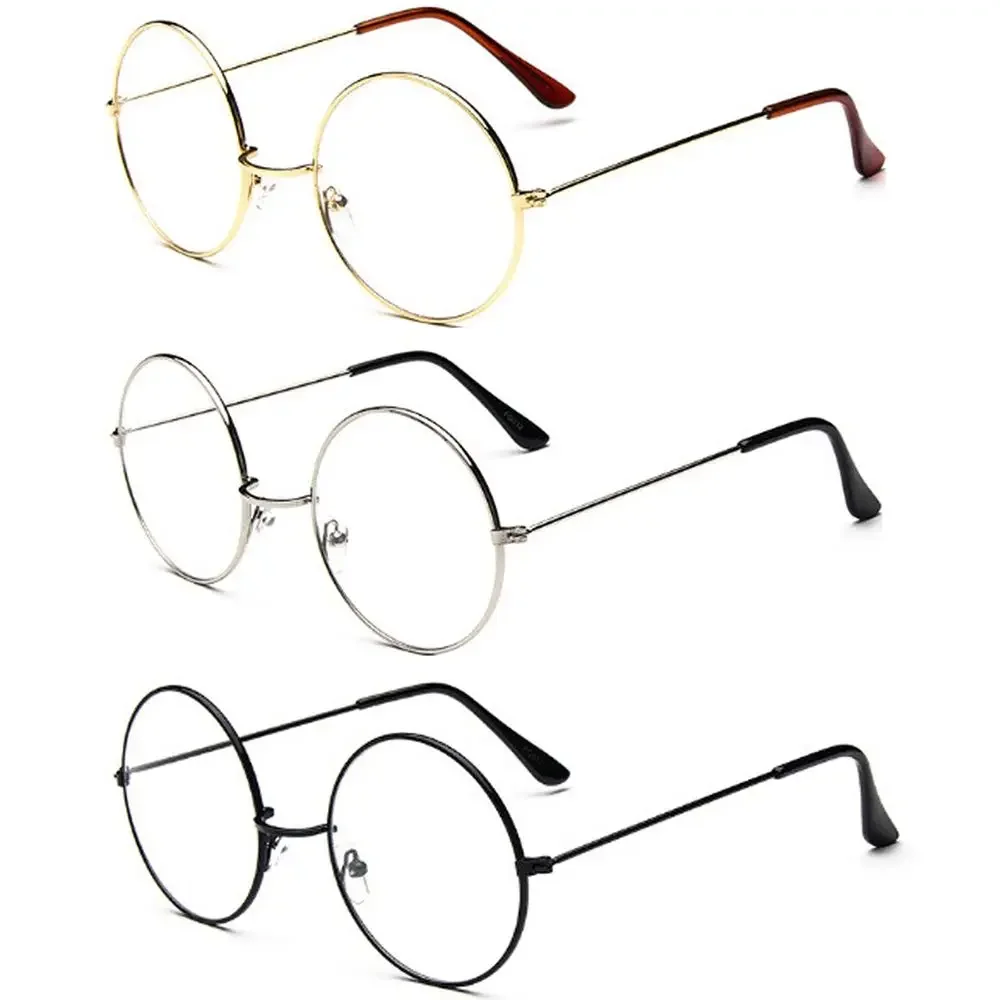 Fashion Vintage Retro Metal Frame Clear Lens Glasses Nerd Geek Eyewear Eyeglasses Oversized Round Circle Eye Glasses