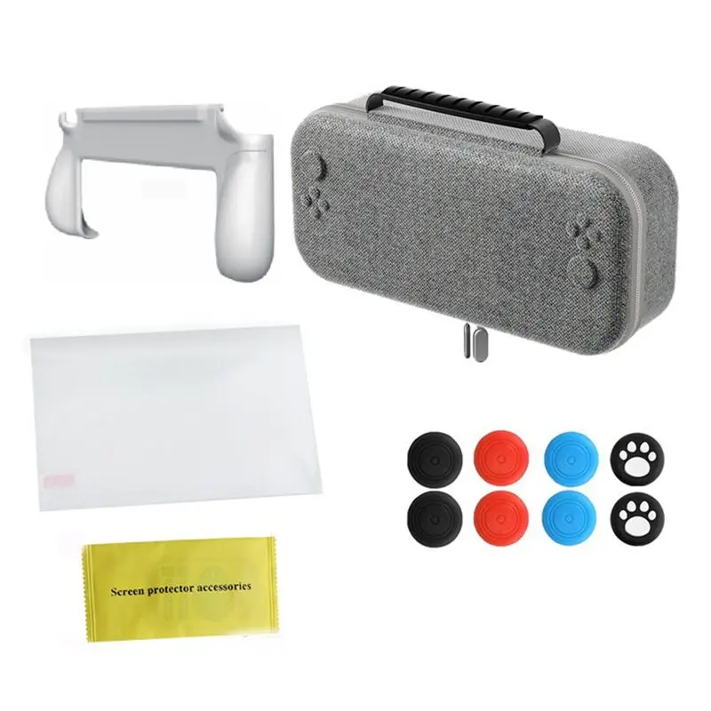 

【Купить сейчас】Чехол для хранения Switch 2 + защитная пленка для экрана + накладки на джойстики + сменная эргономичная рукоятка для Switch 2