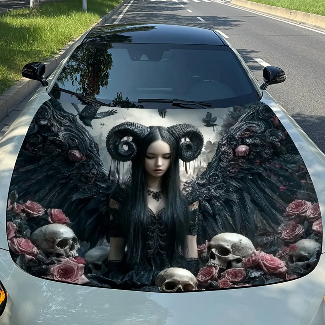 

Sheep Horn Demon Girl Hood Decal - Scratch , Weather PVC, Easy To Stick, Adding Bold Design To Your Appearance, Decals And Stick