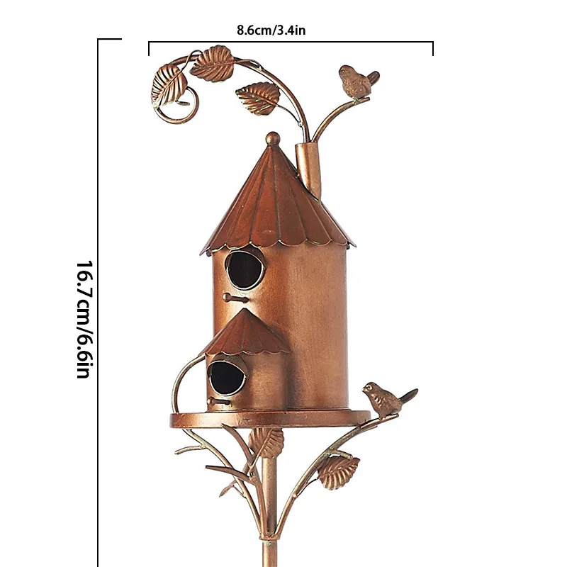 Wykwintna metalowa dekoracja dla ptaków ogrodowa klatka dla ptaków żelazna karmnik dla ptaków na dziedzińcu twórcze pastwisko domek dla ptaków ozdoba