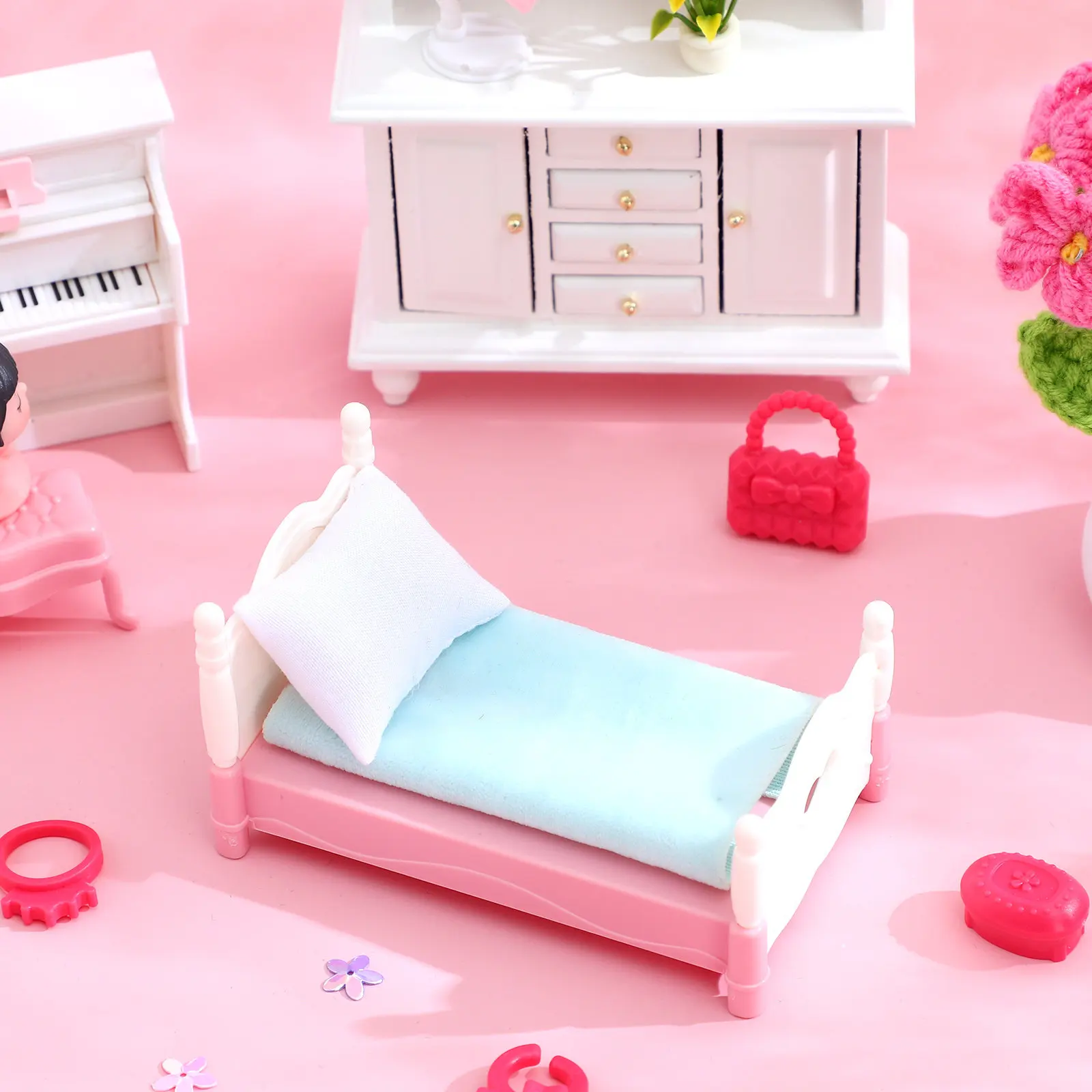 

6Pcs Miniature Dollhouse Furniture Cloth Pillows 1 12 Scale Sofa Pillow Set Cozy Mini House Decoration Dollhouse Accessories