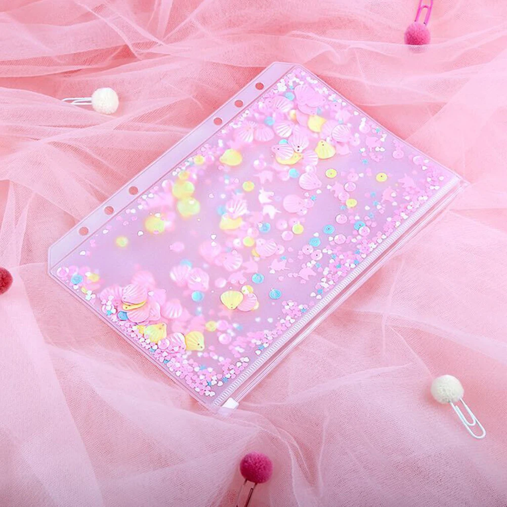 

6pcs A6 Zipper Binder Pouches Waterproof PVC Storage Bag for School Office Travel Dustproof Document Holder File Bag