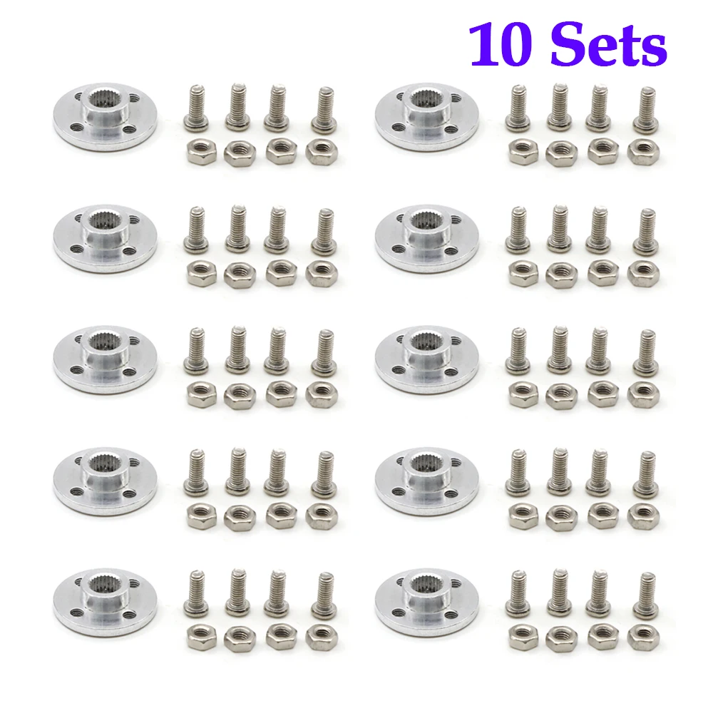 Stemedu 25T Standard Servo Horn Metal Round Servo Arm Bracket with M3 8 Screws for RC Car Boat Airplane (Pack of 10pcs)