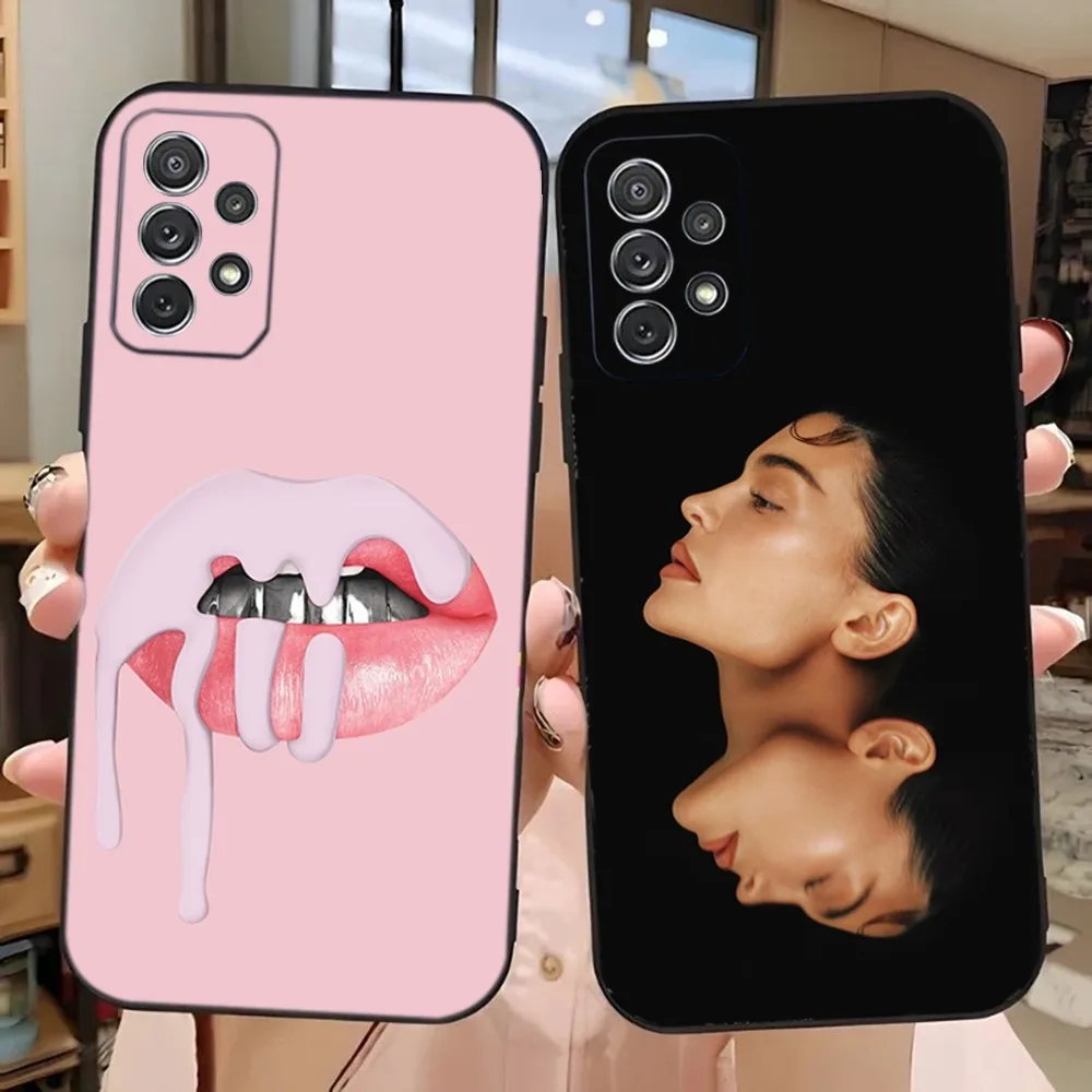 K-Kylie-Jenner Phone Case For Samsung Galaxy A13,A21s,A22,A31,A32,A52,A53,A71,A80,A91 Soft Black Phone Cover