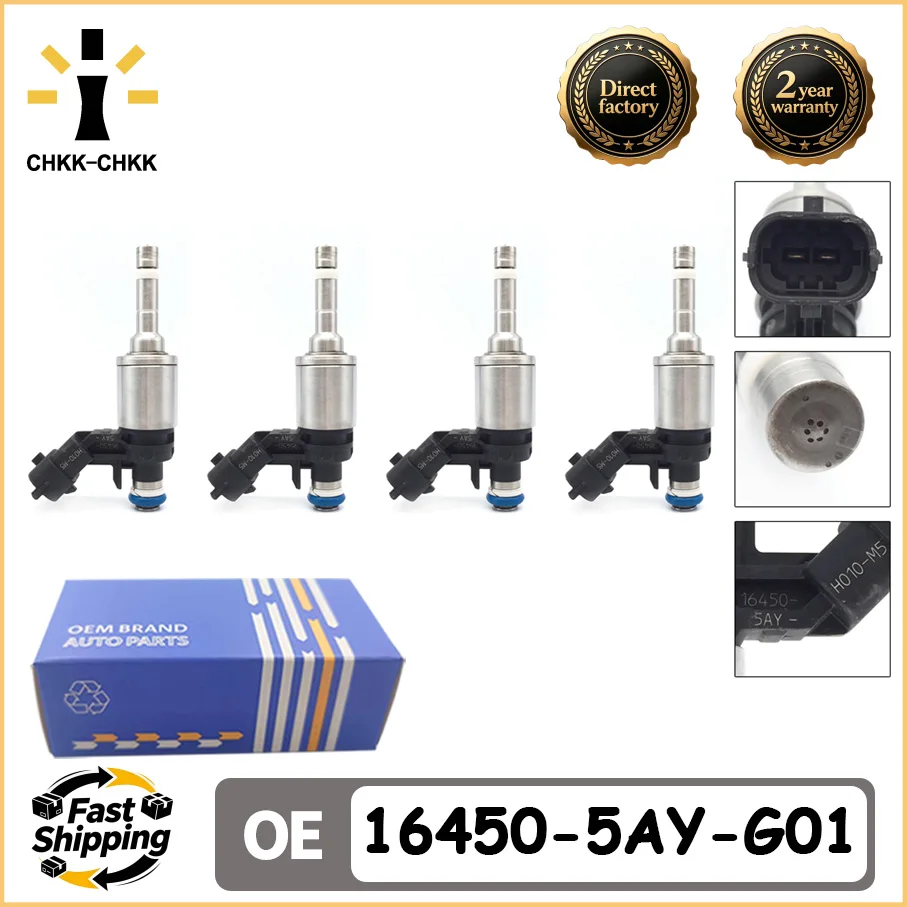 CHKK CHKK 4PCS/Lot 16450-5AY-G01 0261500345 High Quality Fuel Injector For Honda Acura RDX 1. 2019 164505AYG01 Car Parts