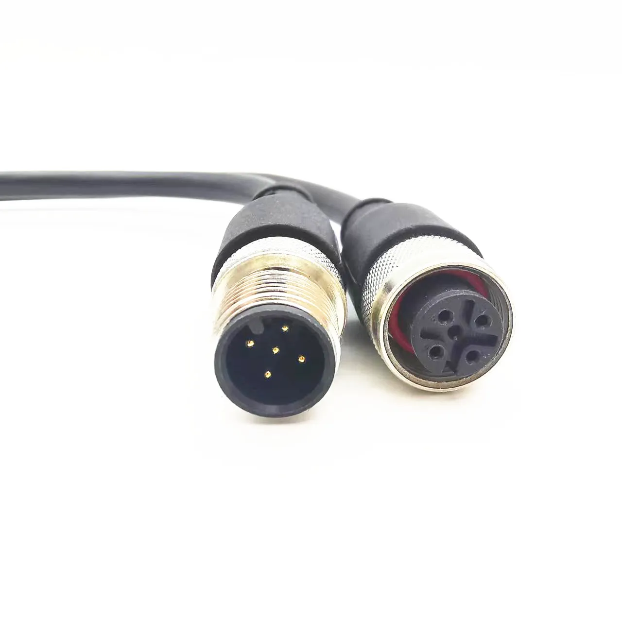 M12 Connector boule side plug 5m Cable plug Male to Female 4P 5P 8Pin PVC line A Type angle & straight