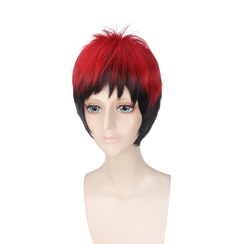 애니메이션 쿠로코 노 바스케 세이린 카가미 타이가 가발 빨간색과 검은색 코스프레 의상 농구 수입 고온 가발