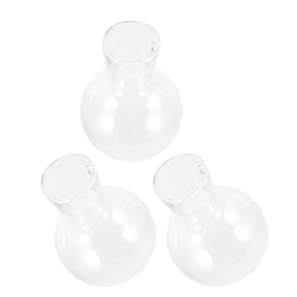

3Pcs Glass Flower Vase Set High Borosilicate Clear Planter Jar Wooden Stand Desktop Plant Propagation Hydroponic Plant Holder
