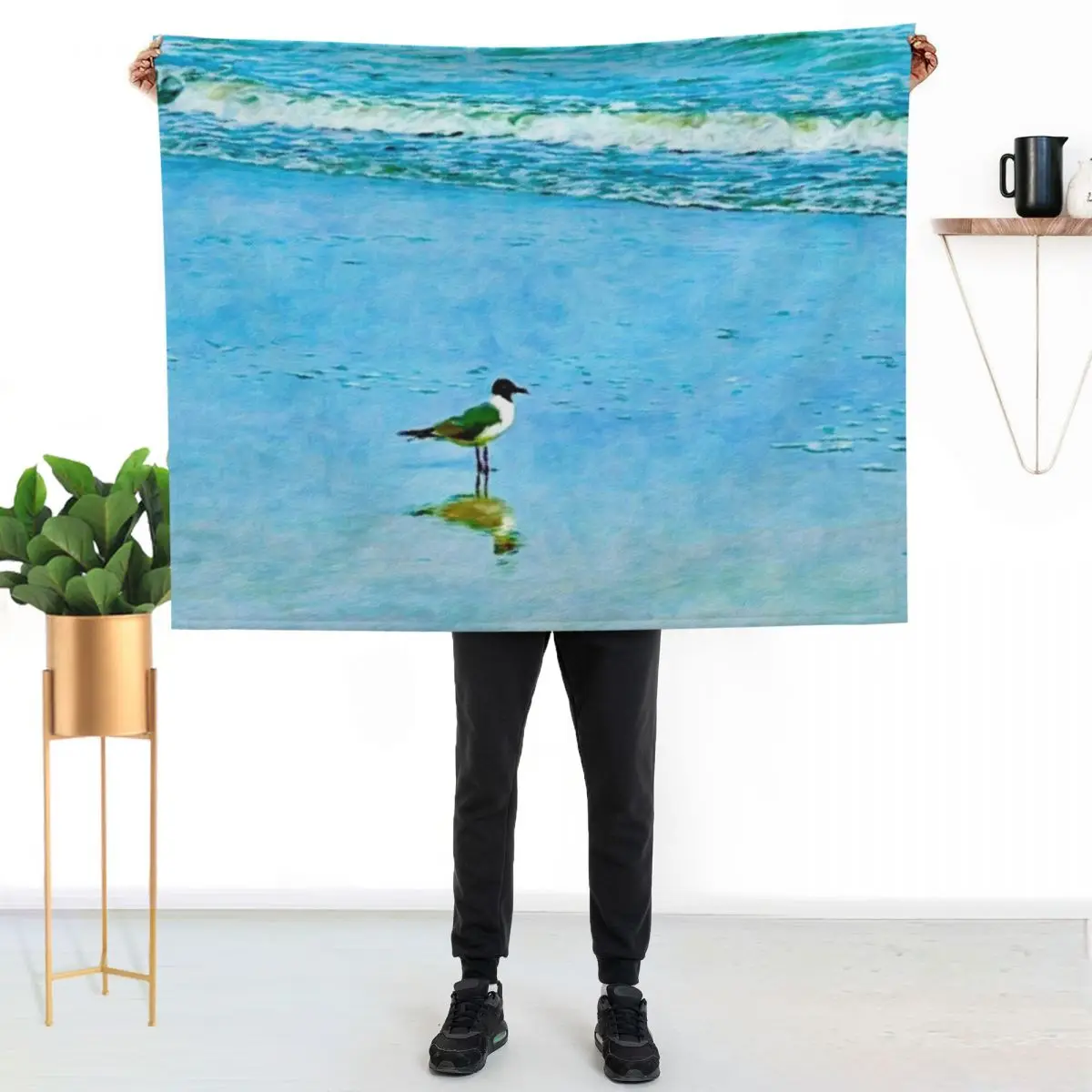 A Special Gull on the Shore Throw Blanket Bed Quilt Plaid blankets and throws Comforter Decorative Sofa Blankets