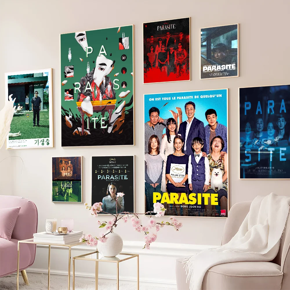 

Classical Popular Korean Plot Movies Parasite Movie Sticky Posters Vintage Room Home Bar Cafe Decor Room Wall Decor