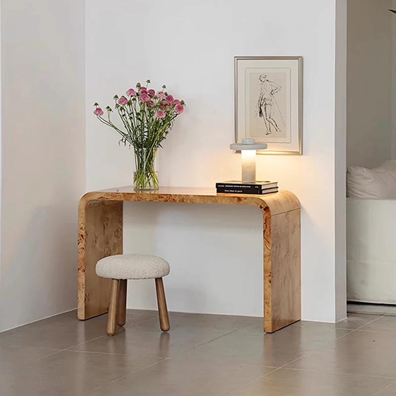 io-Minimalism Durable Modern Wooden Console Table with Shelf for Living Room Bedroom Apartment & Hotel Dressing Table-
