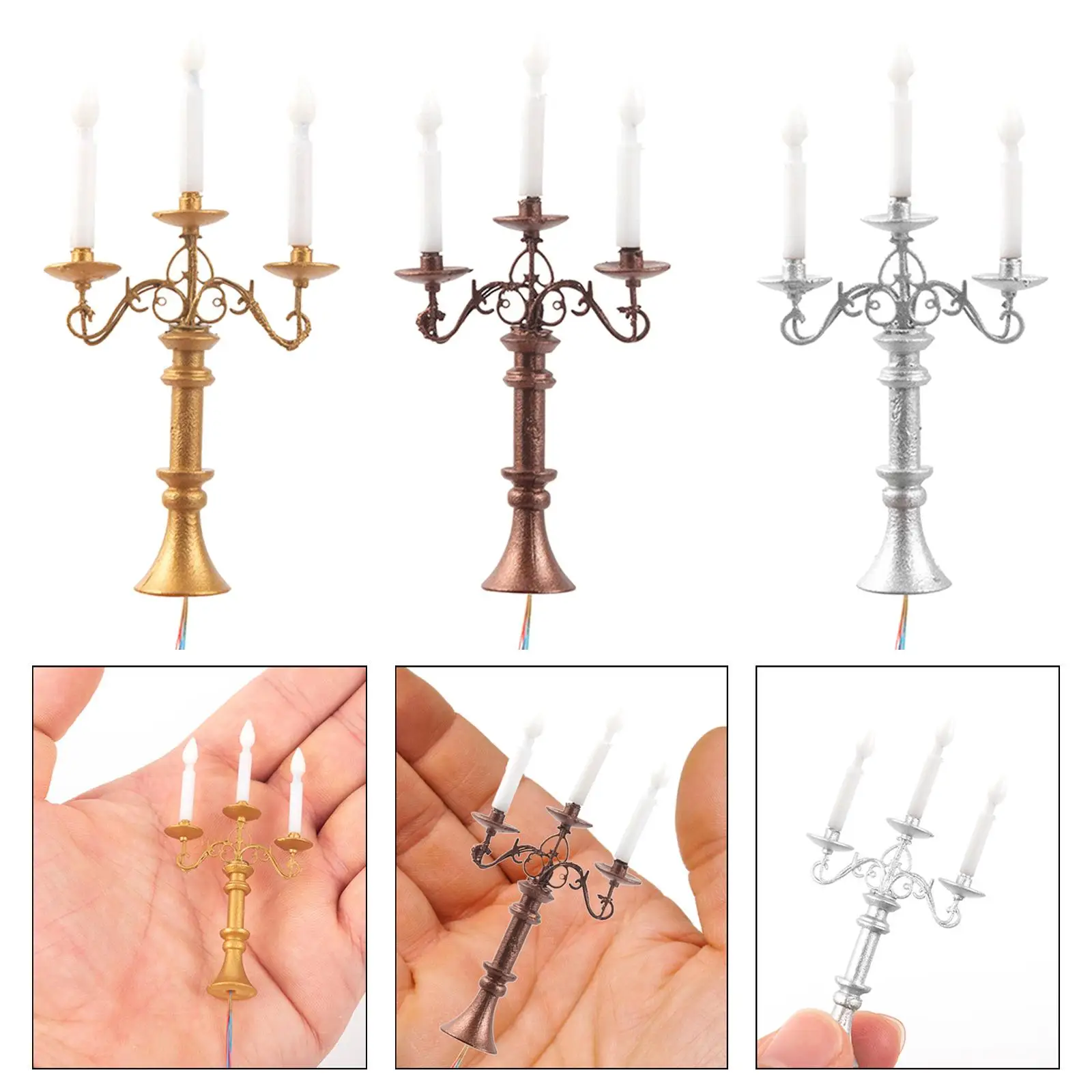 인형의 집 LED 촛불 램프 모델 촛대 램프 모래 테이블 건물 모델