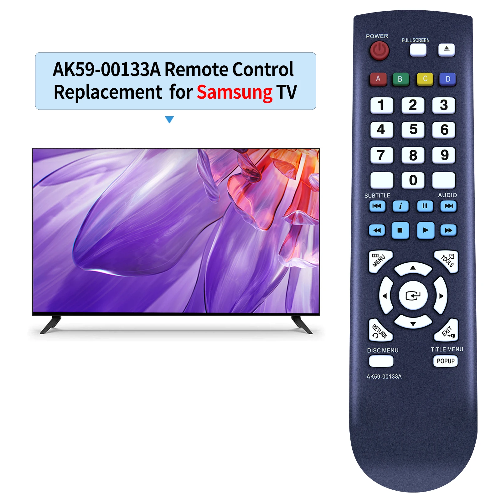 AK59-00133A Remote Control Compatible With Samsung Blu-ray Player BD-D5100 BD-D5100/XU BDD5100 BDD5100XU Replacement Controller