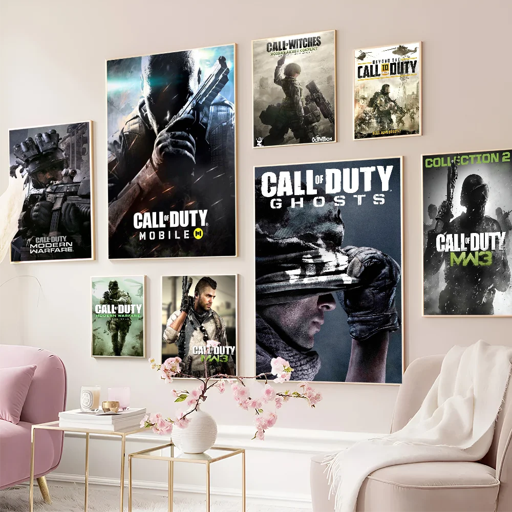 C-Call Of D-Duty Anime Anime Posters Sticky Waterproof Paper Sticker Coffee House Bar Kawaii Room Decor