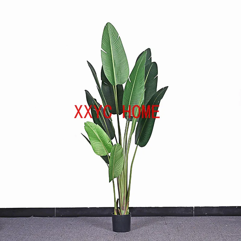 

120-200cm Large Artificial Banana Tree Tropical Fake Plants Palm Leafs Monstera Green Plastic Jungle Plant for Home Office Decor