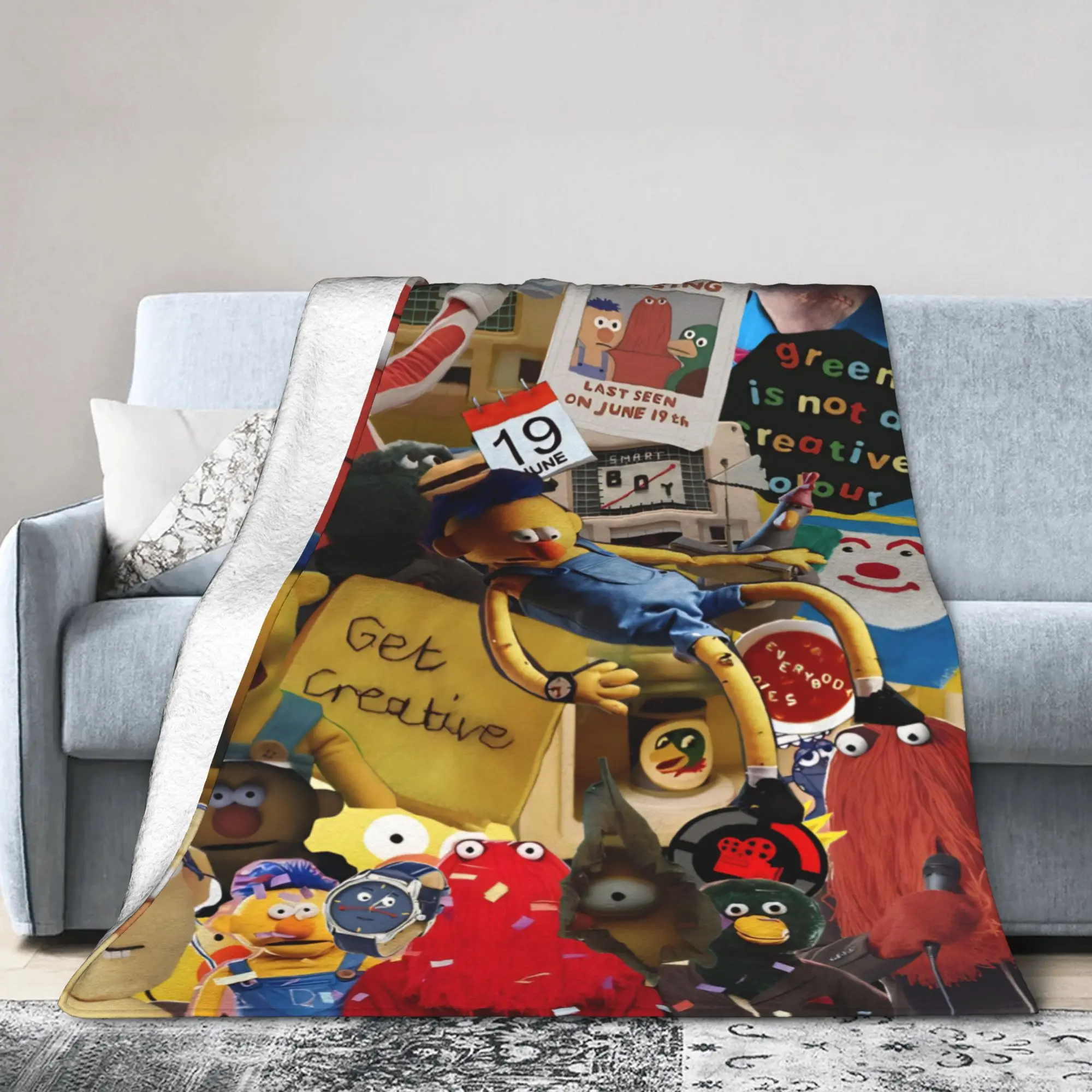Don't Hug Me I'm Scared Accessories Blanket Ultra-Soft Velvet  Throw Blankets Relax Bedding Throws