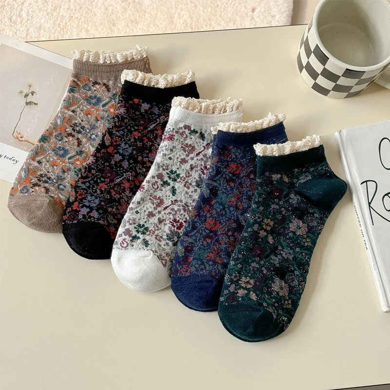 

1 Pair of Spring and Summer New Products Japanese Retro Socks Korean Cotton Casual College Style Short Tube Boat Socks