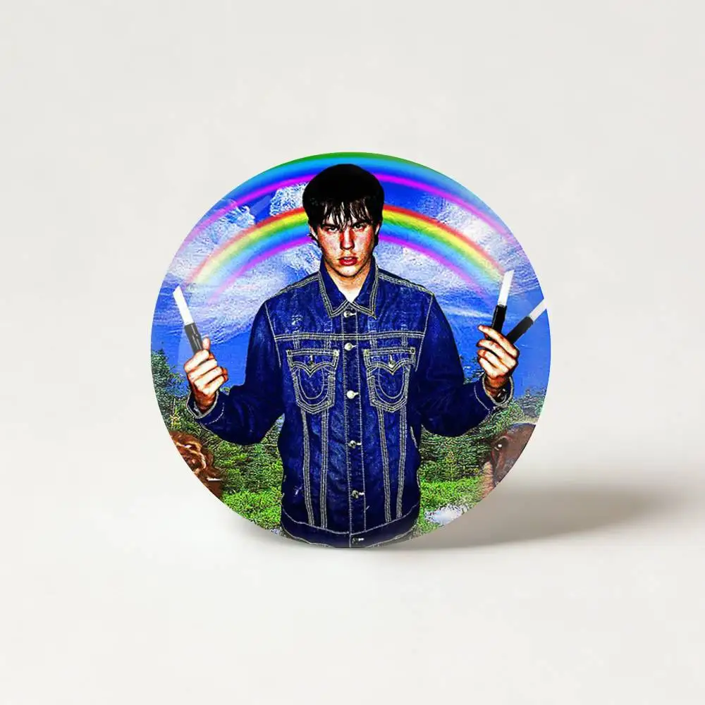 S-Sematary H-Haunted M-Mound Badge fragmentation laser Game Figure Soft Button Pins Handmade Cartoon Round Brooch Bag