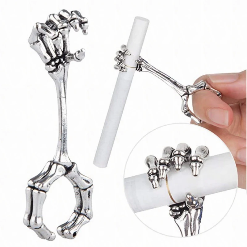 1 Pcs Vintage Rings Cigarette Holder Rack Metal Finger Clip Smoke Cool Gadgets For Man Gifts Smoker Tools Smoking Accessories