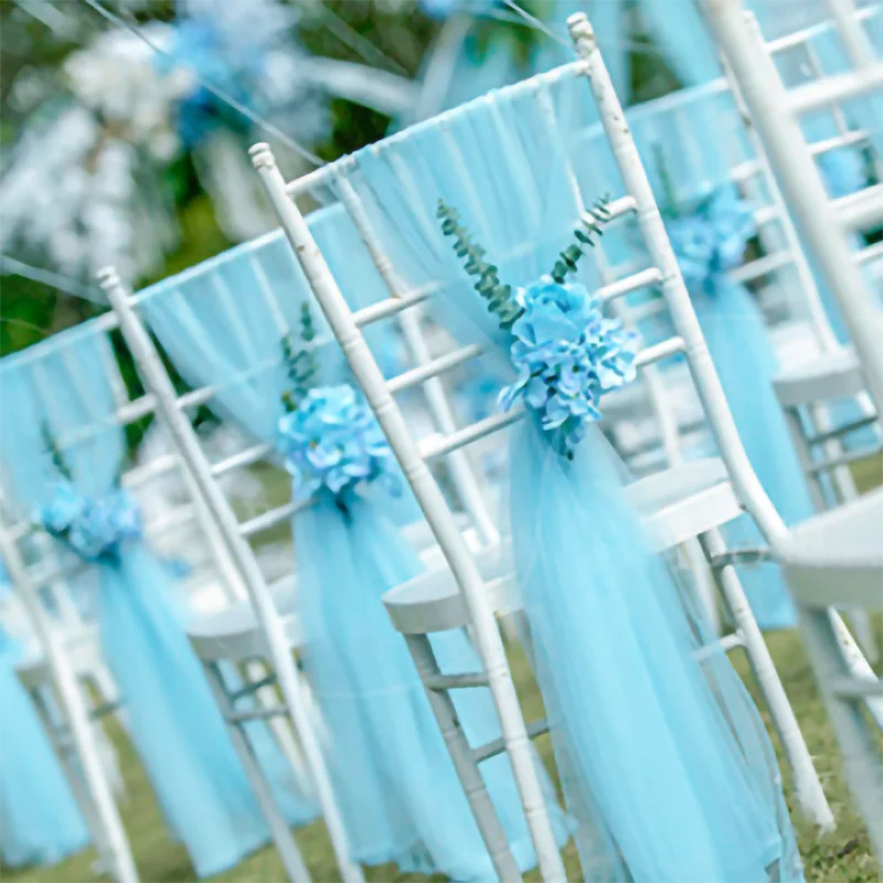 Soft Yarn Chair Sashes for Ceremony, Wedding Decorations for Ceremony, 80*200cm, 10 PCs, 50PCs