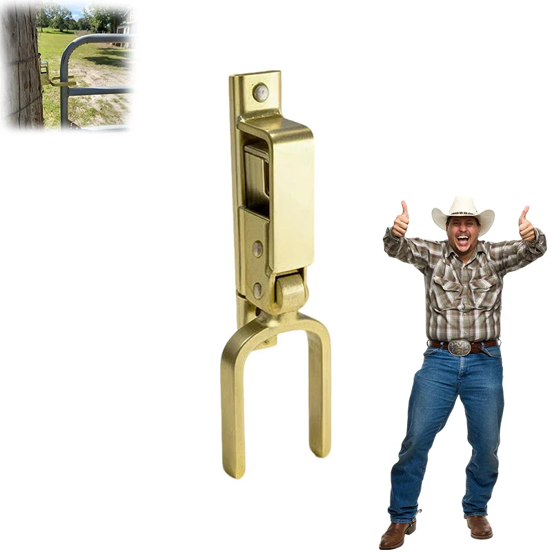 

Instant Locking Gate Latch – Heavy-Duty One-Hand Gate Latch For Farm, Ranch & Backyard | Automatic Spring Lock