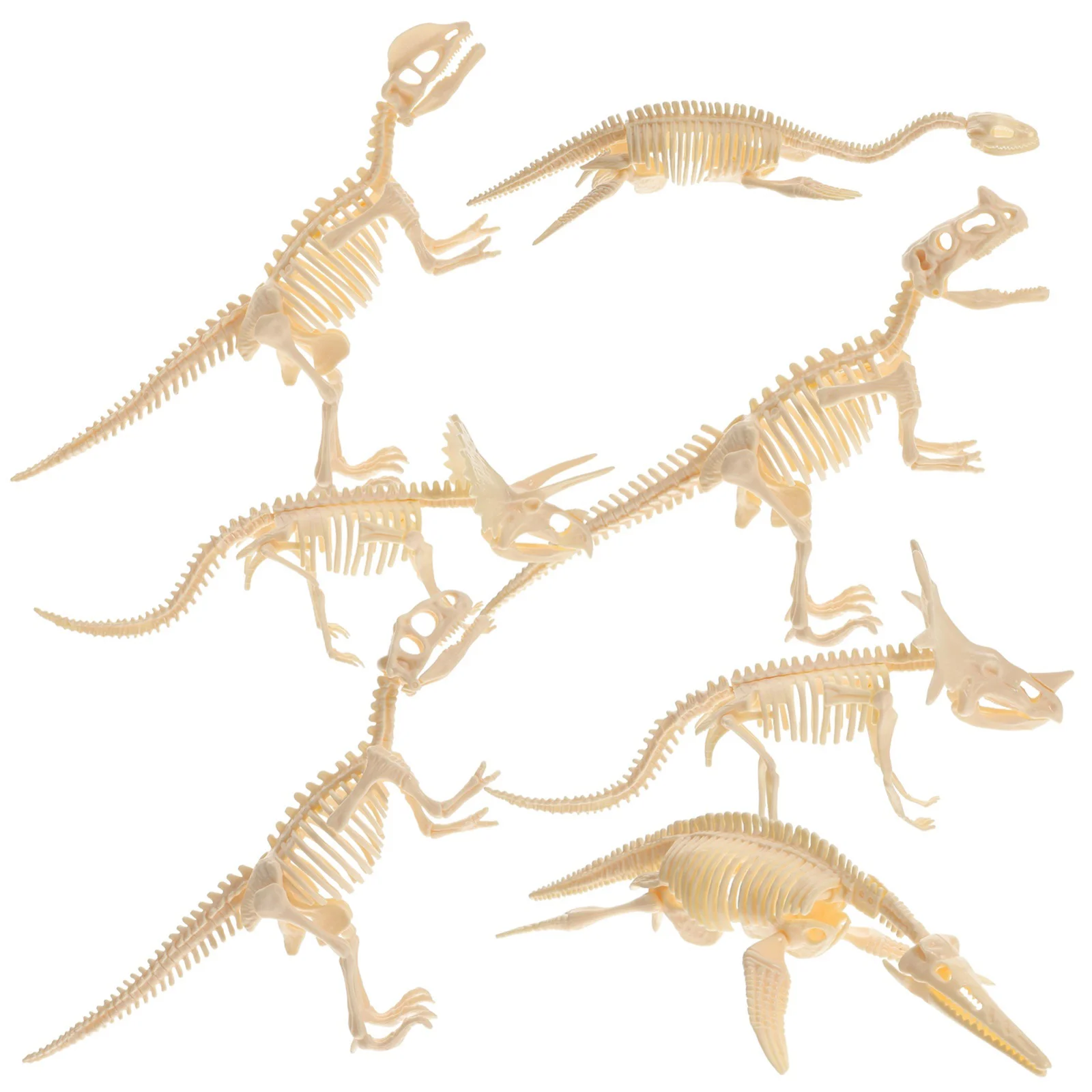 

7 Pcs Dinosaur Toy Kids Gift Bones Statue Manual 225X16X4CM Assembly Model Figure Skeletons Child