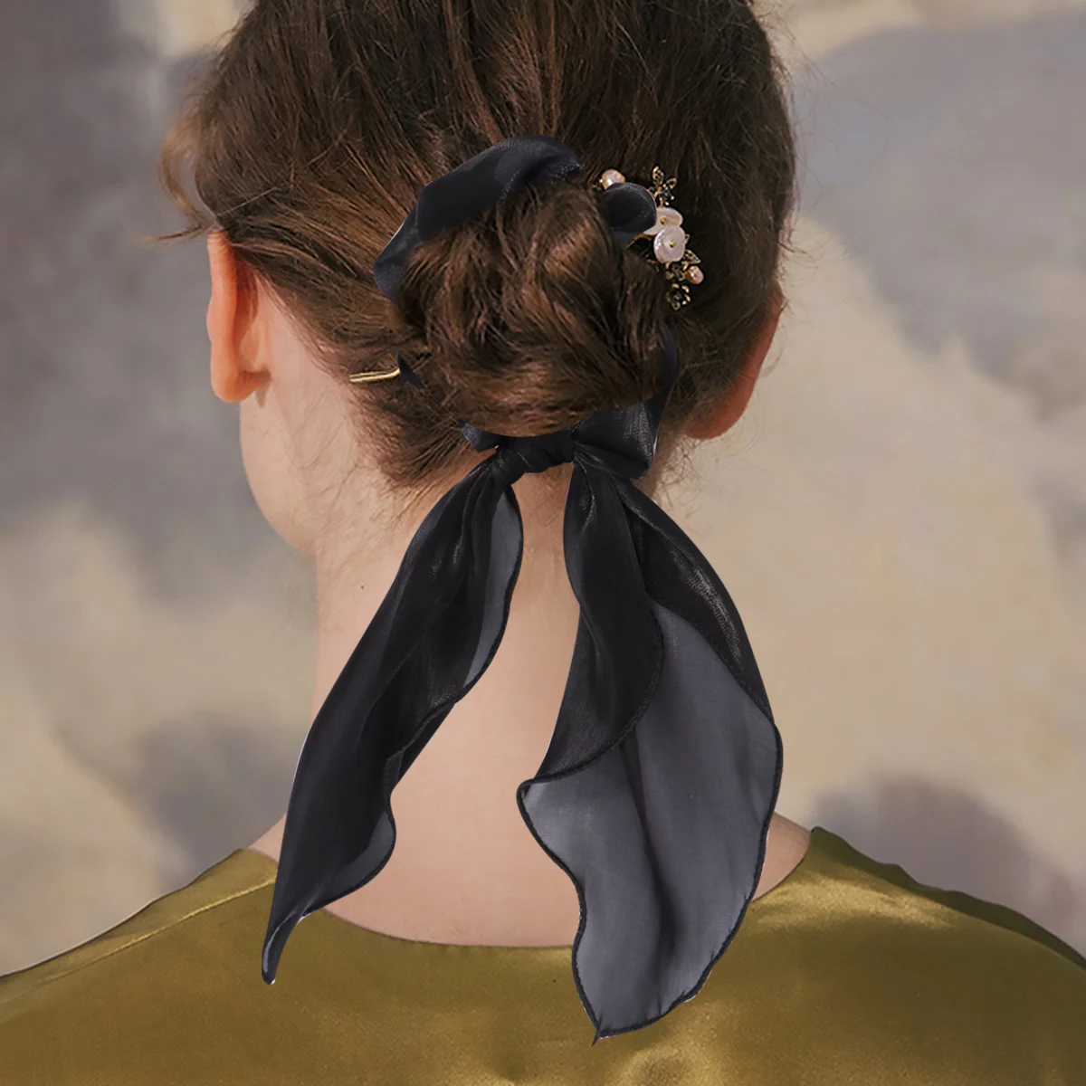 

2 Pcs Ring Tie Fabric Ties Bungee Soft Cloth Band Accessories Ropes Ribbon Ponytail Holders