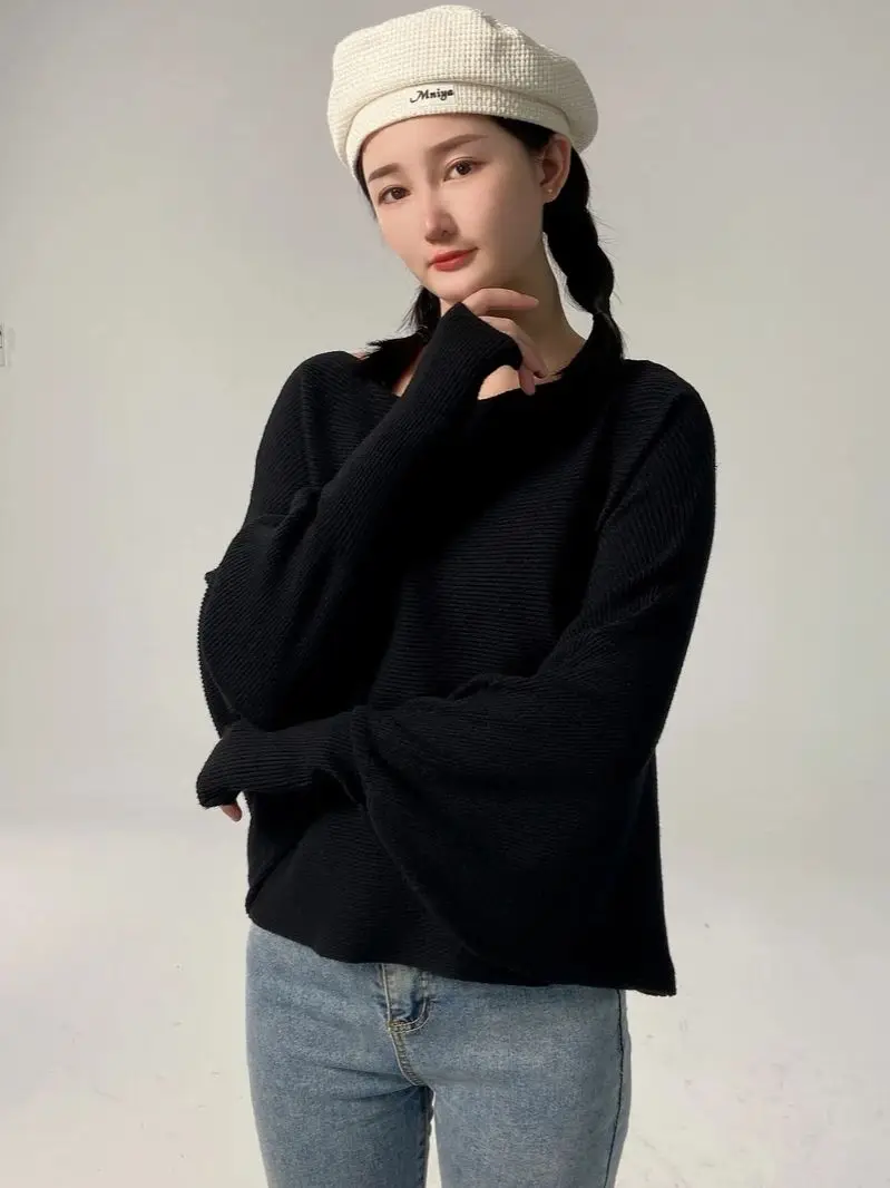 

Женский Укороченный джемпер, базовый пуловер в Корейском стиле, верхняя одежда, 2025