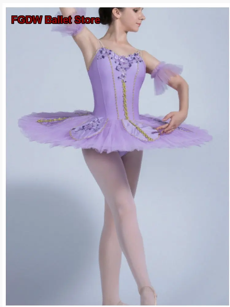 Sleeping Beauty Tutu Dress Children's Professional Competition Dance Purple Tutu Adult Kids