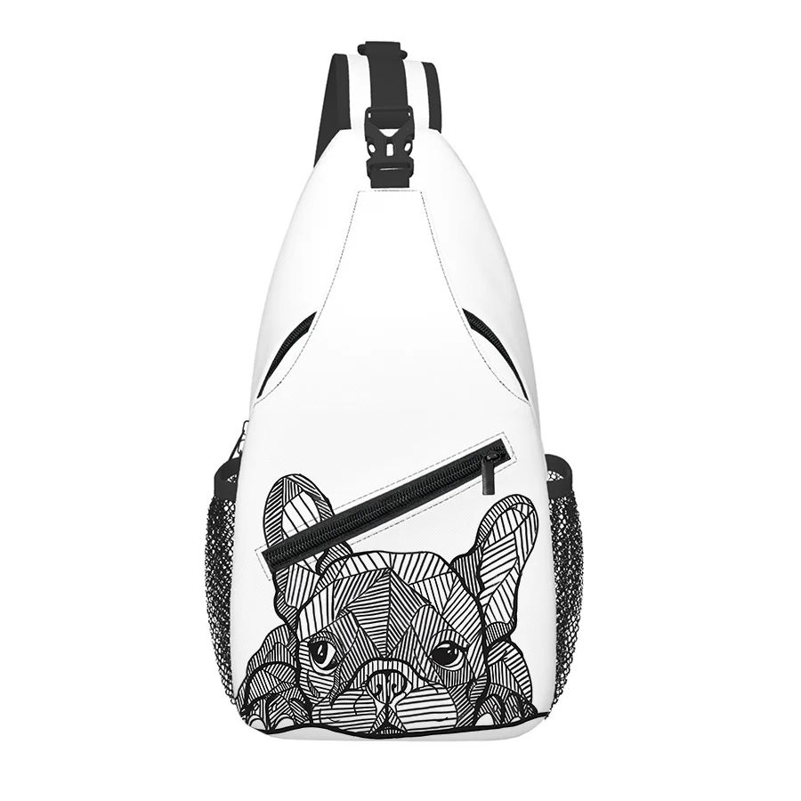 Dog Head Pattern Chest Bag Boy/Girls Best Gift 2D Flat Cartoon Large Capacity Sports Leisure Fashion Fitness Bag for Children