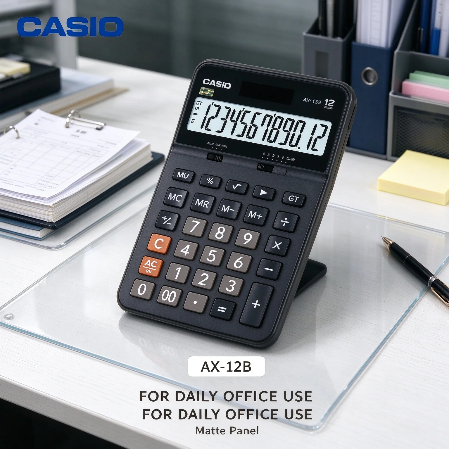 Casio Solar Desktop Calculator MH12/DH12/DH14/MX12B/MX120B/AX12B/AX120B, comfy keys for home budget and daily calculation