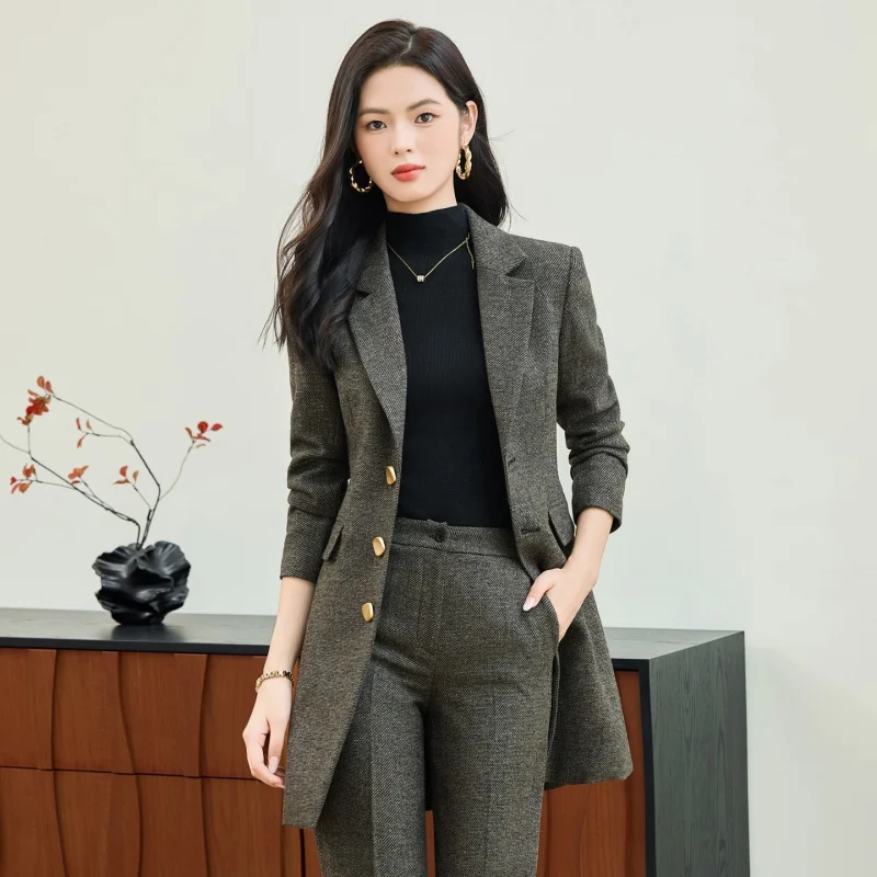 

Деловая профессиональная одежда, женские брюки средней длины, весенне-осенний сезон, модная повседневная рабочая одежда, менеджер официальной C