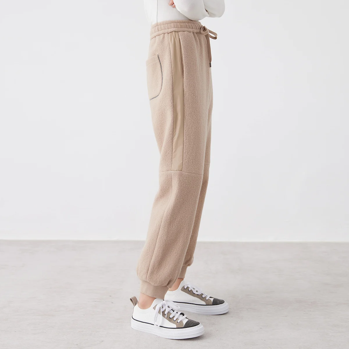 K2639W High quality women's clothing luxury brand casual trousers autumn and winter thick 100% wool pants