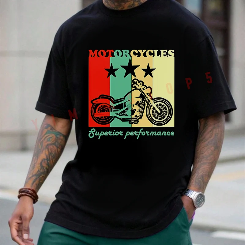 

Vintage Motorcycle Superior Performance T-Shirt Cotton Men Summer Casual Short Sleeve Round Neck Tees