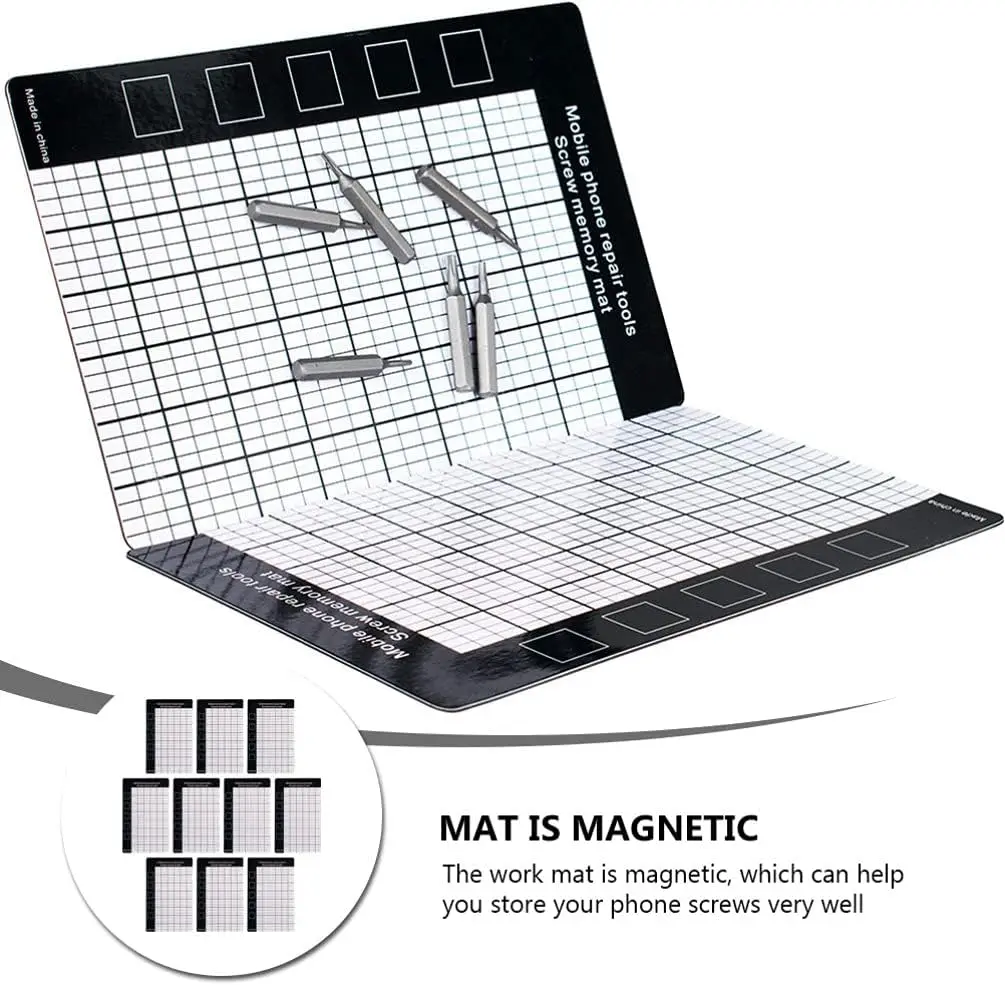 Magnetische Schraubenaufbewahrungsmatte Weiche Silikon-Reparaturunterlage für Handy Tablet Laptop Präzisions-Demontage Profi-Werkzeugset – Detail 3
