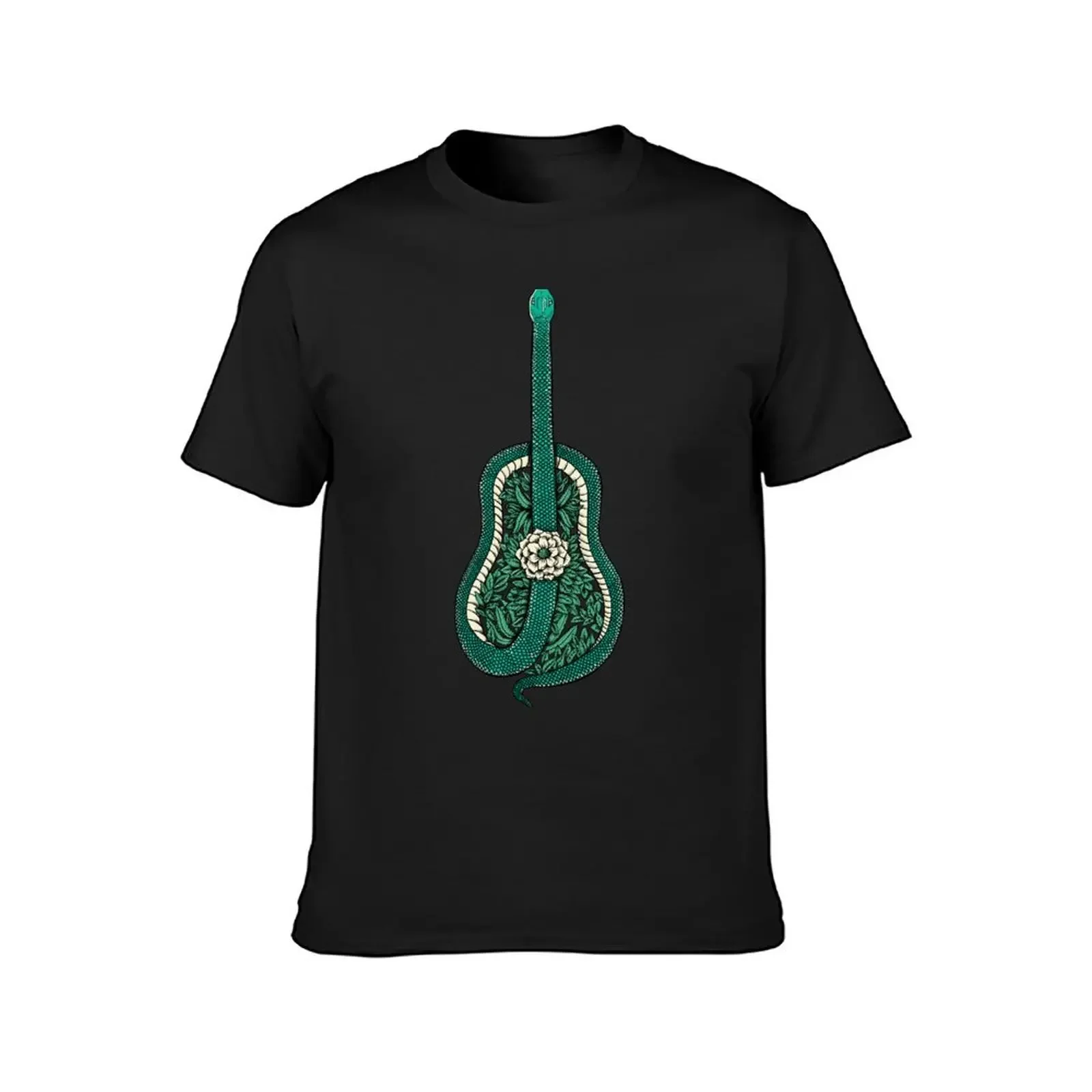 Snake Guitar T-Shirt graphic t shirts customizeds t shirt men 100℅ cotton