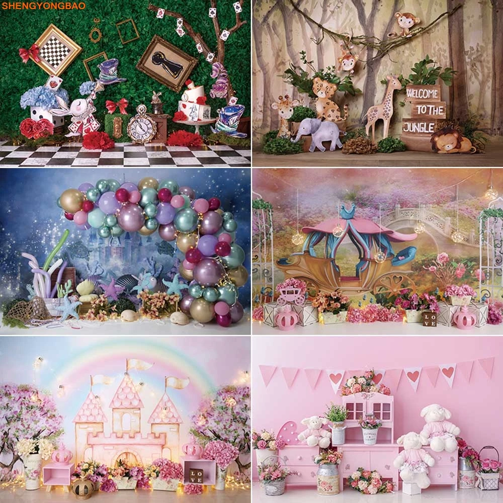 

Safari Party Fairytale Mermaid Backdrop Baby Birthday Photozone Backgrounds Home Studio Decoration Photography Supplier