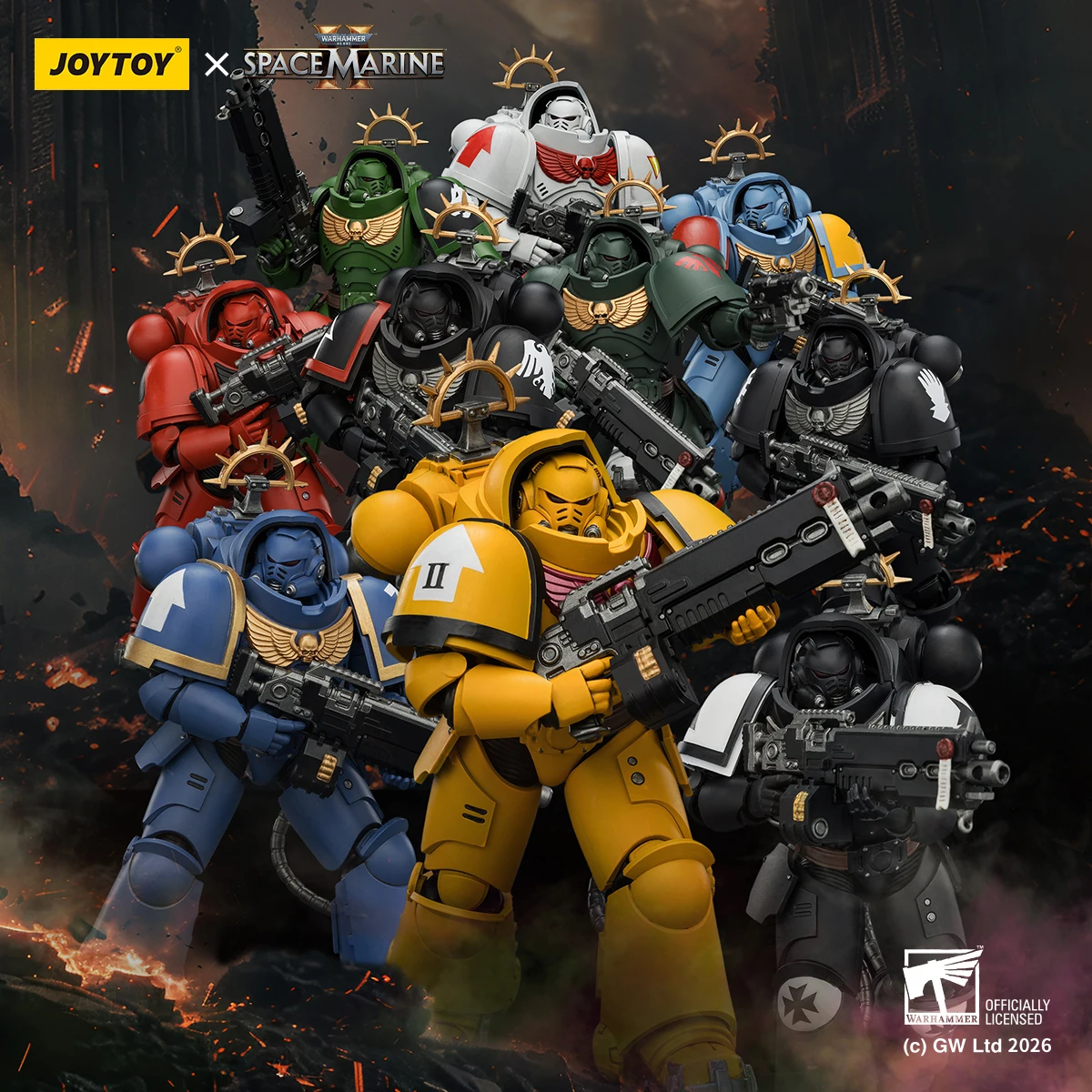 

Фигурки JOYTOY Warhammer 40,000 1/18 40K: Ультрамариновы, Тяжелые Интерцессоры, Космические Волки, Имперские Кулаки (игровая версия)