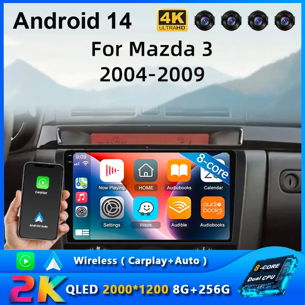

2 Din Android 14 Car Radio For Mazda 3 2003 2004-2009 Multimedia Video Player Navigation GPS 4G Carplay Auto Stereo Head Unit