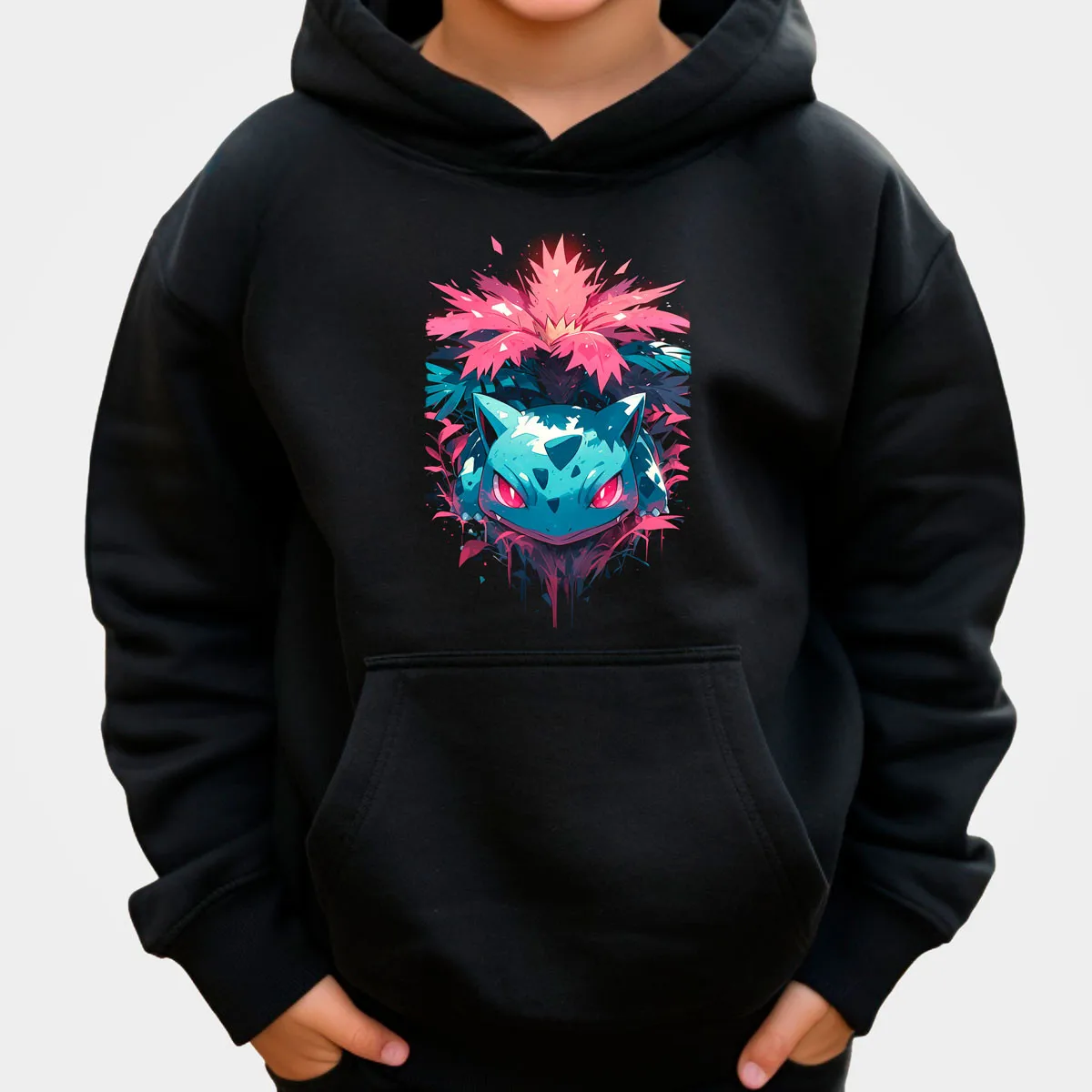 سترة بوكيمون أنيمي فلاريون القطنية ذات القلنسوة باللون الأسود مع تصميم لهب متعدد الألوان فضفاضة تناسب دفء الخريف والشتاء #4