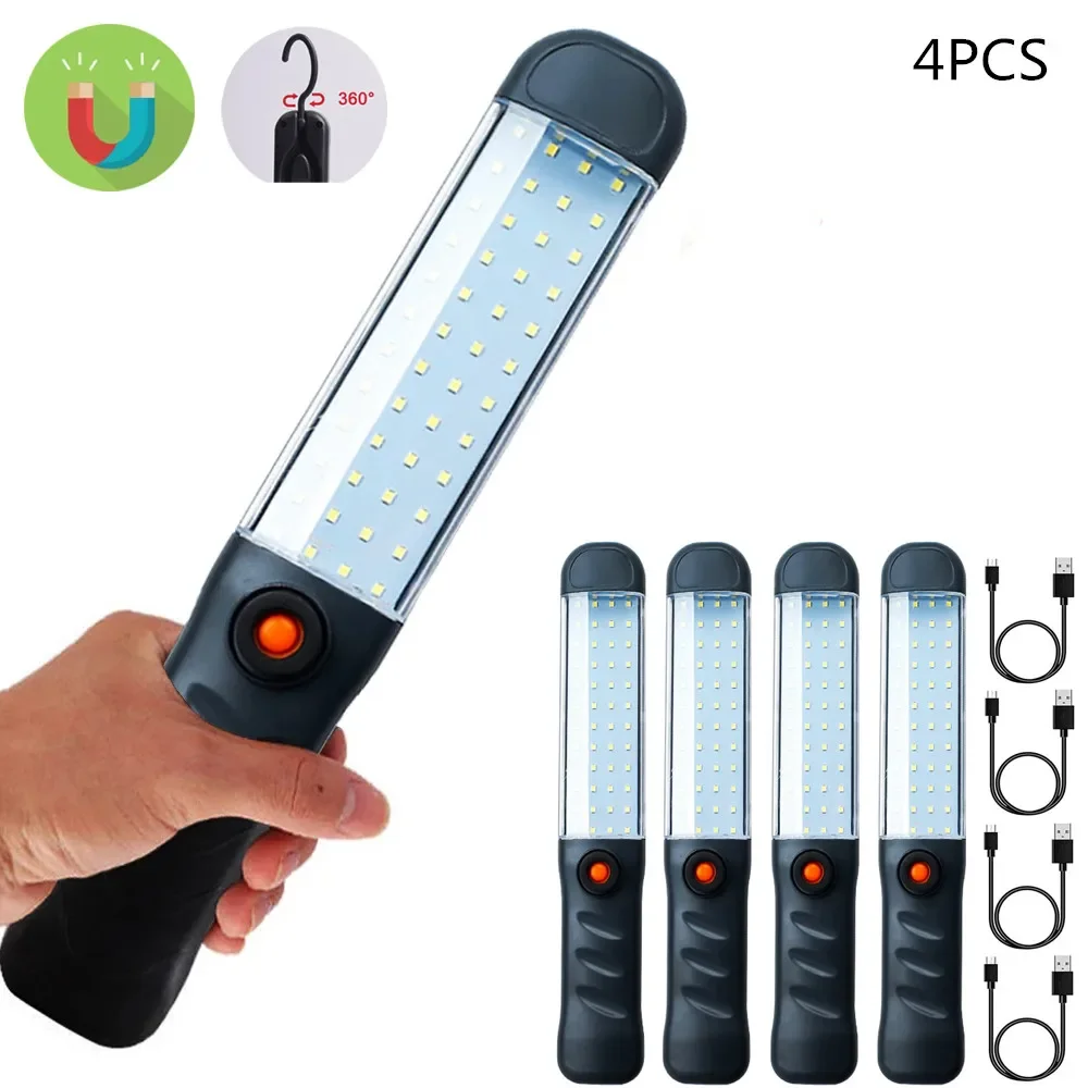 Rechargeable LED Work Light Magnetic Base Waterproof 3 Modes LED Flashlight Inspection Light for Car Repair Household Outdoor